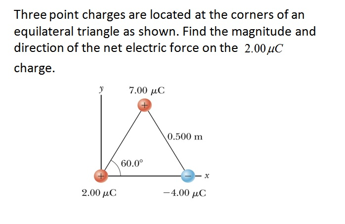 Solved Three Point Charges Are Located At The Corners Of An Chegg