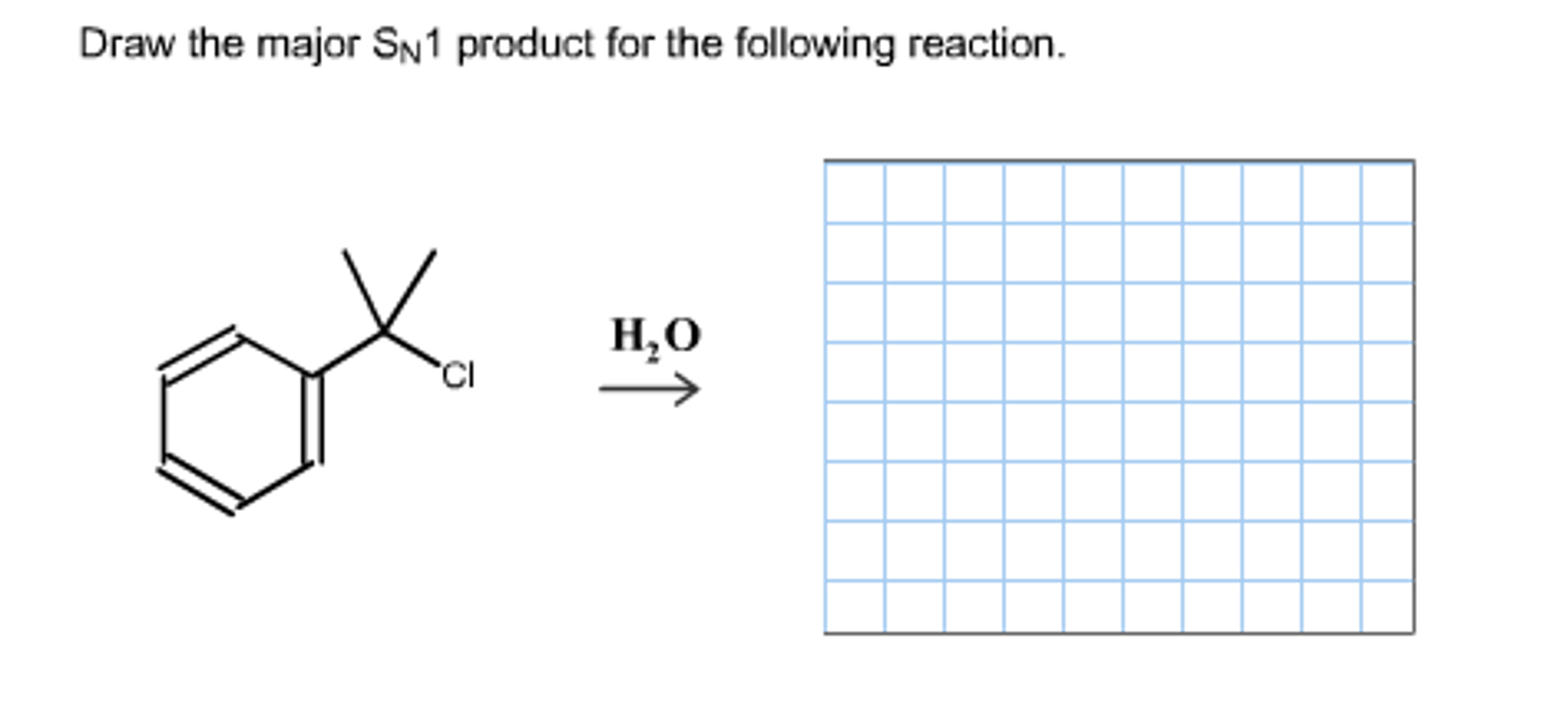 Solved Draw The Major SN1 Product For The Following React...