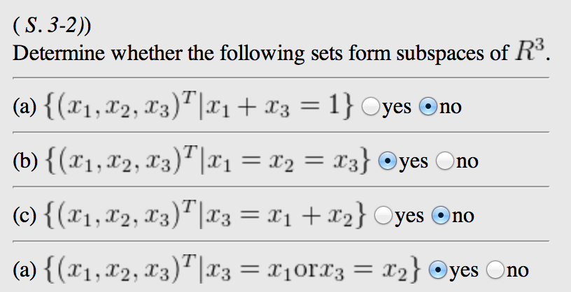 S 3 2 Determine Whether The Following Sets Form Chegg