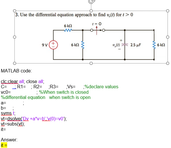 Solved Use The Differential Equation Approach To Find V A T Chegg