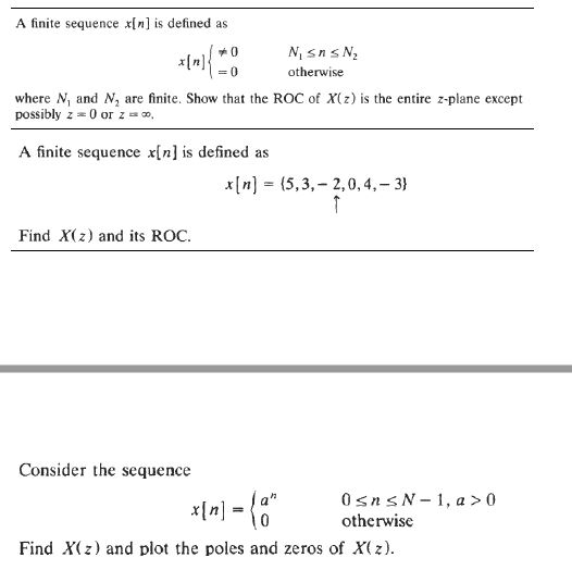 Solved A Finite Sequence X N Is Defined As X N Notequalto Chegg