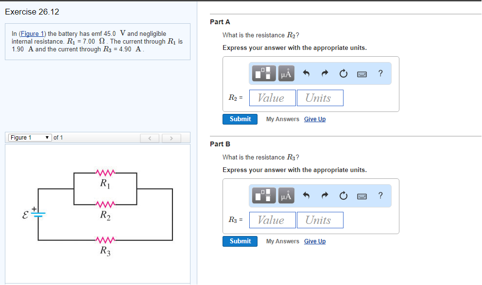 Solved In Figure 1 The Battery Has Emf 45 0 V And Chegg