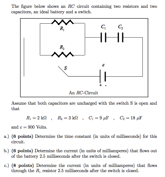 Solved The Figure Below Shows An Rc Circuit Containing Two Chegg