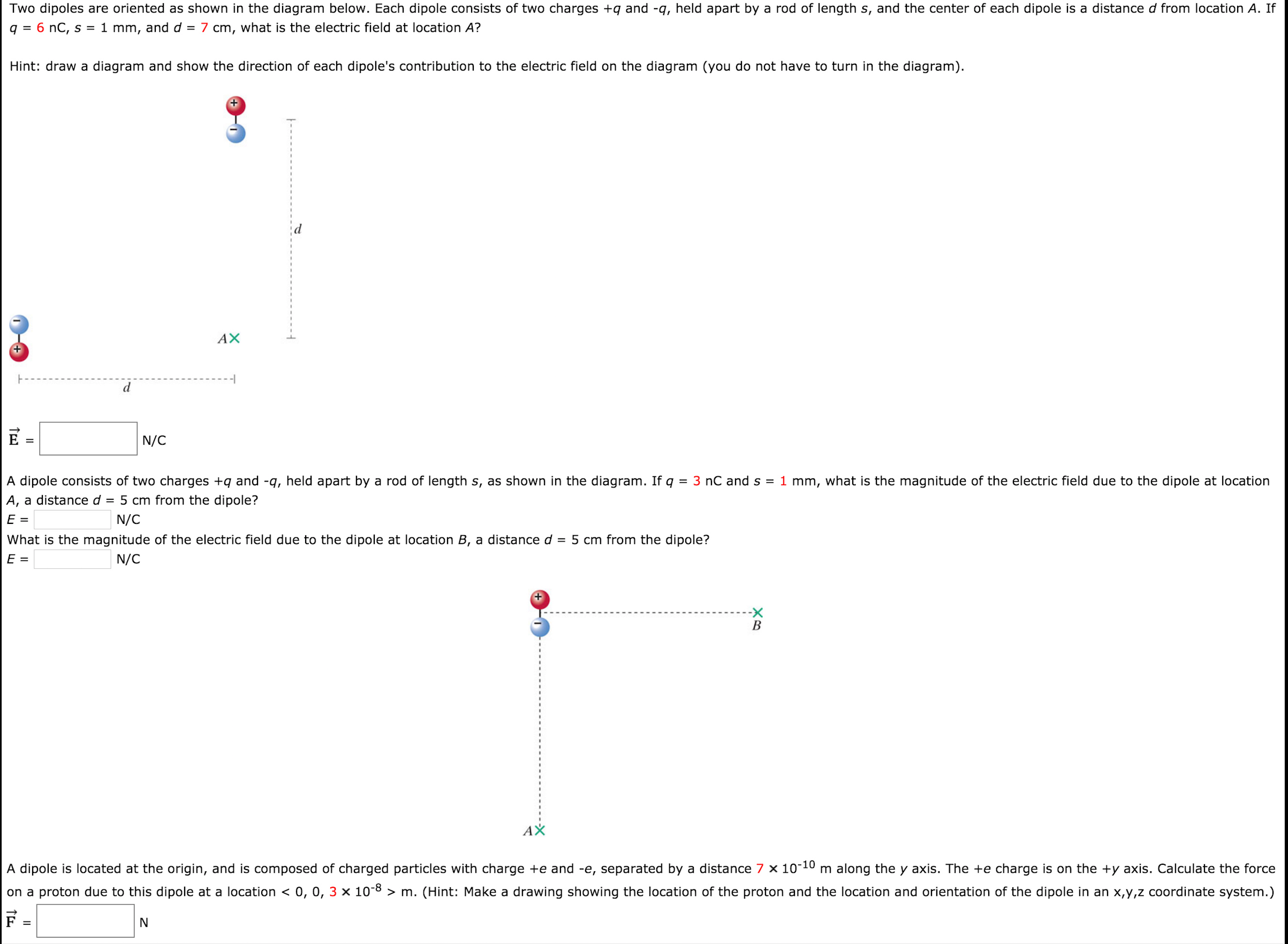 Electric Field Diagram Two Dipoles