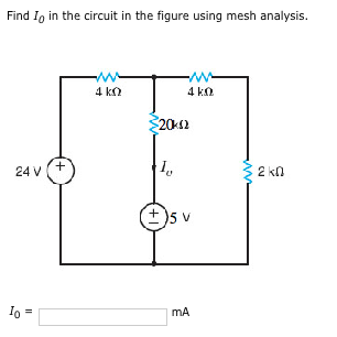 Solved Find Io In The Network In The Figure Using Mesh Chegg