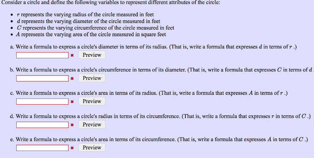 Solved Consider A Circle And Define The Following Variabl...