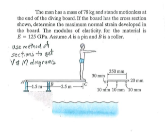 Solved The Man Has A Mass Of Kg And Stands Motionless At Chegg