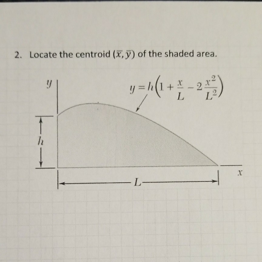 Solved 2 Locate The Centroid X Y Of The Shaded Area Chegg