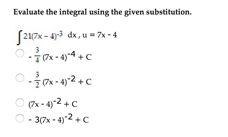 Integral By Substitution Worksheet