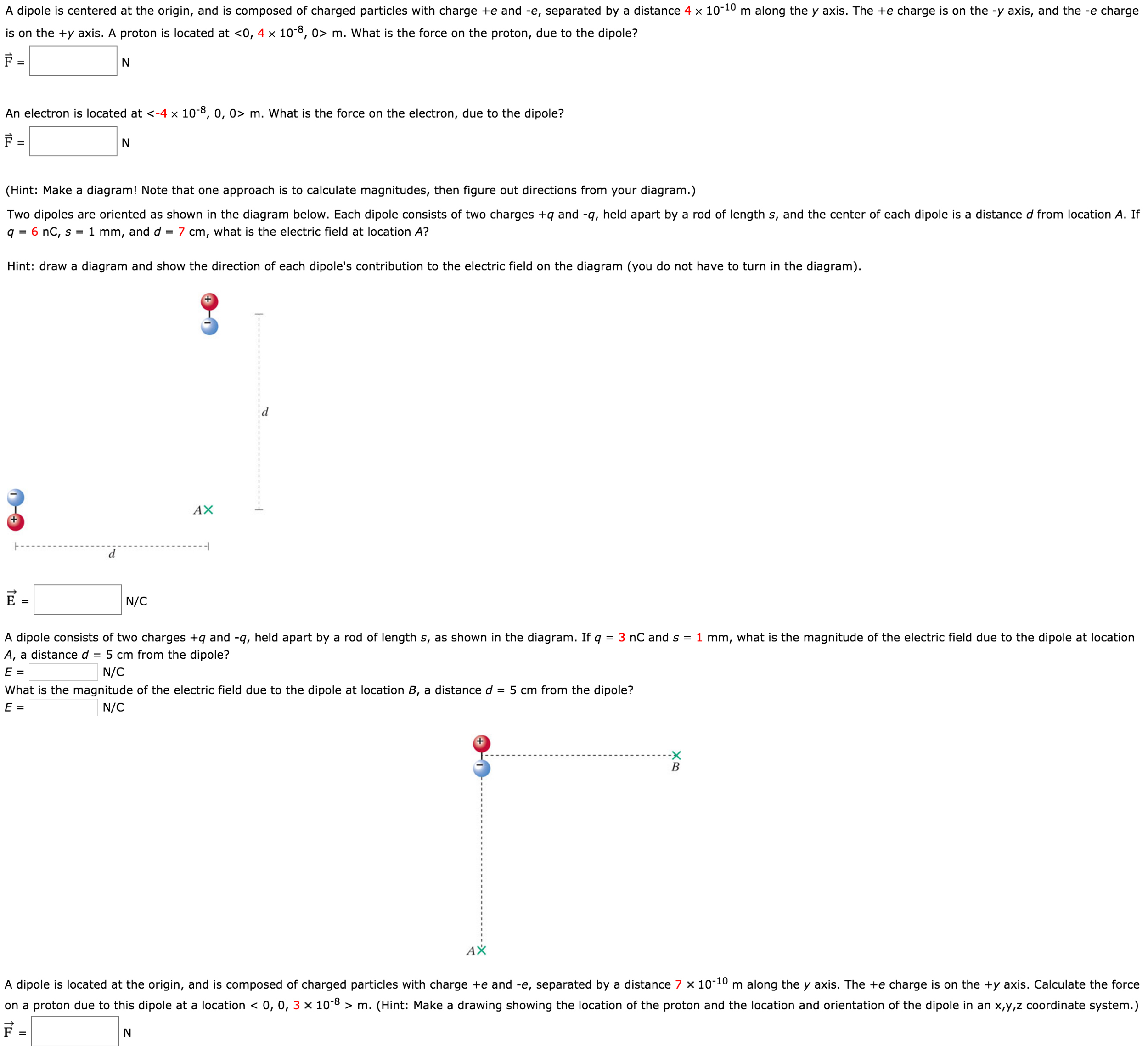 Solved A Dipole Is Centered At The Origin And Is Composed Chegg