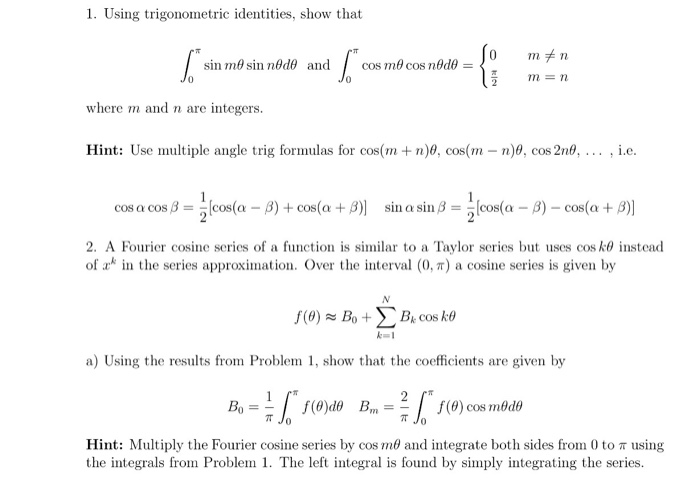 Solved Using Trigonometric Identities Show That Chegg