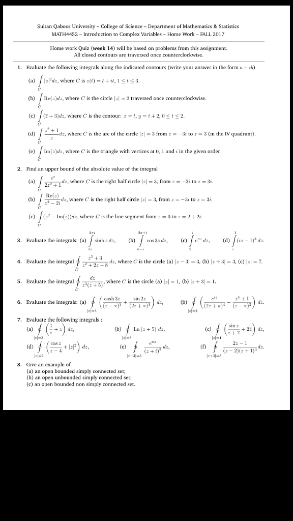 Solved Sultan Qaboos University College of Science | Chegg.com