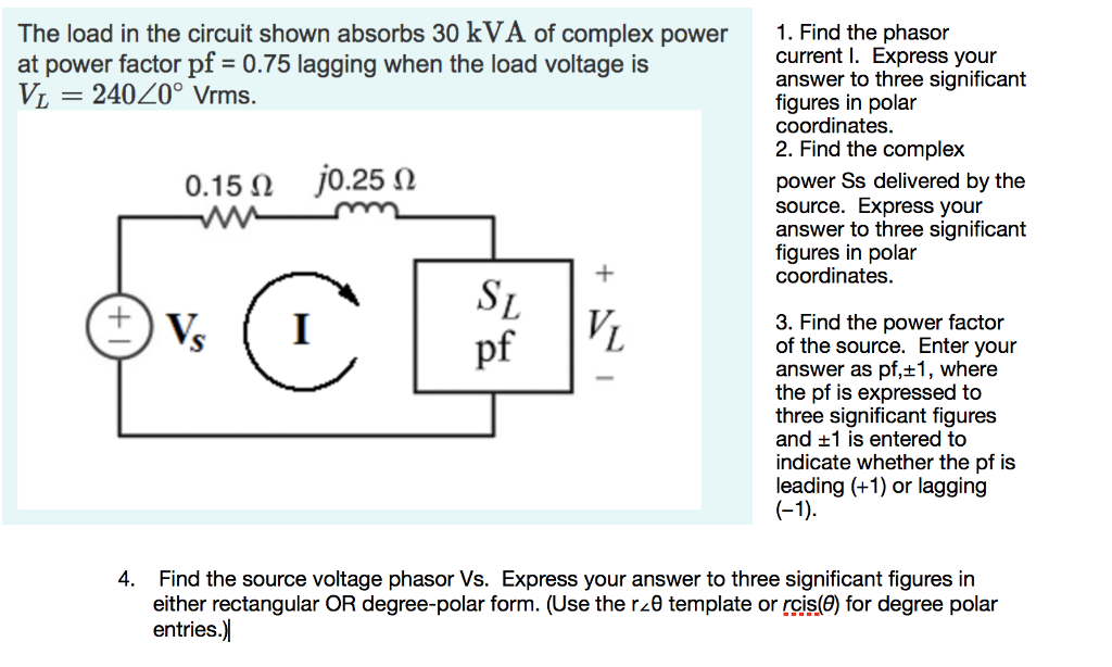 Solved The Load In The Circuit Shown Absorbs 30 KVA Of Chegg