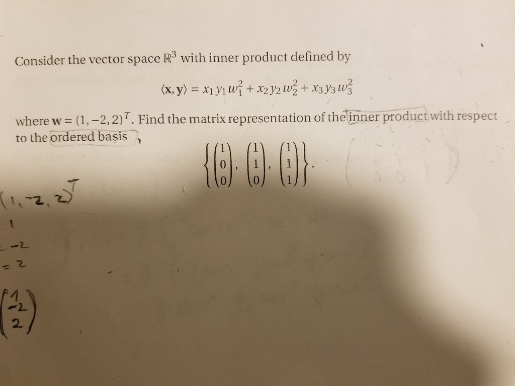 Solved Consider The Vector Space R With Inner Product Chegg