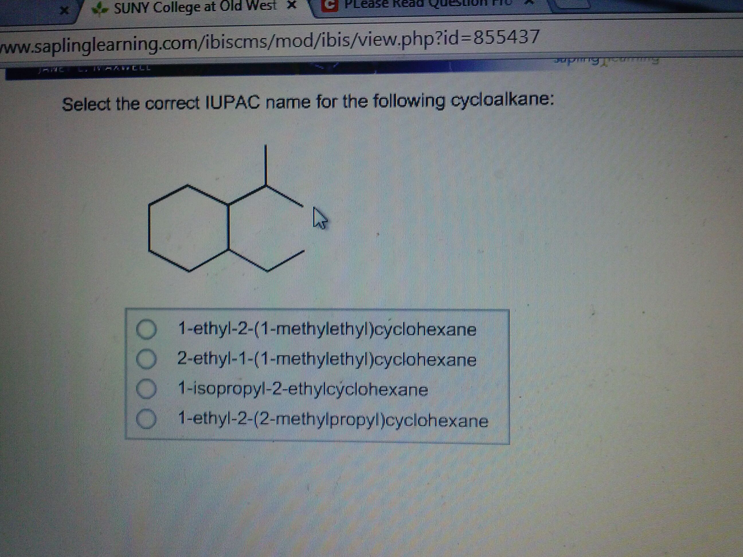 Solved Select The Correct Iupac Name For The Following Br Chegg