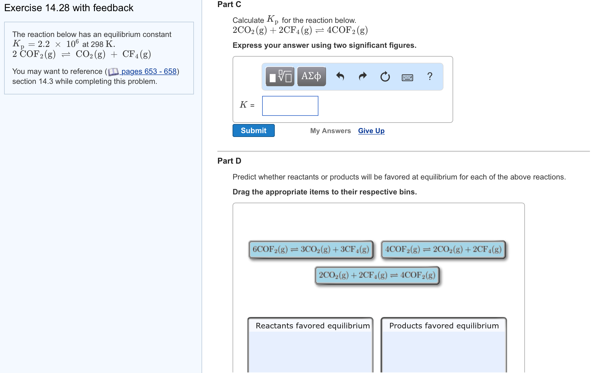 Solved The Reaction Below Has An Equilibrium Constant K P Chegg