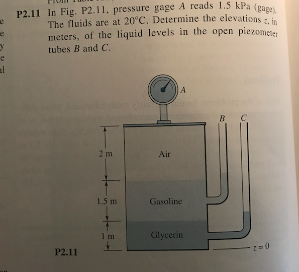 Solved IVAll I U P2 11 In Fig P2 11 Pressure Gage A Reads Chegg