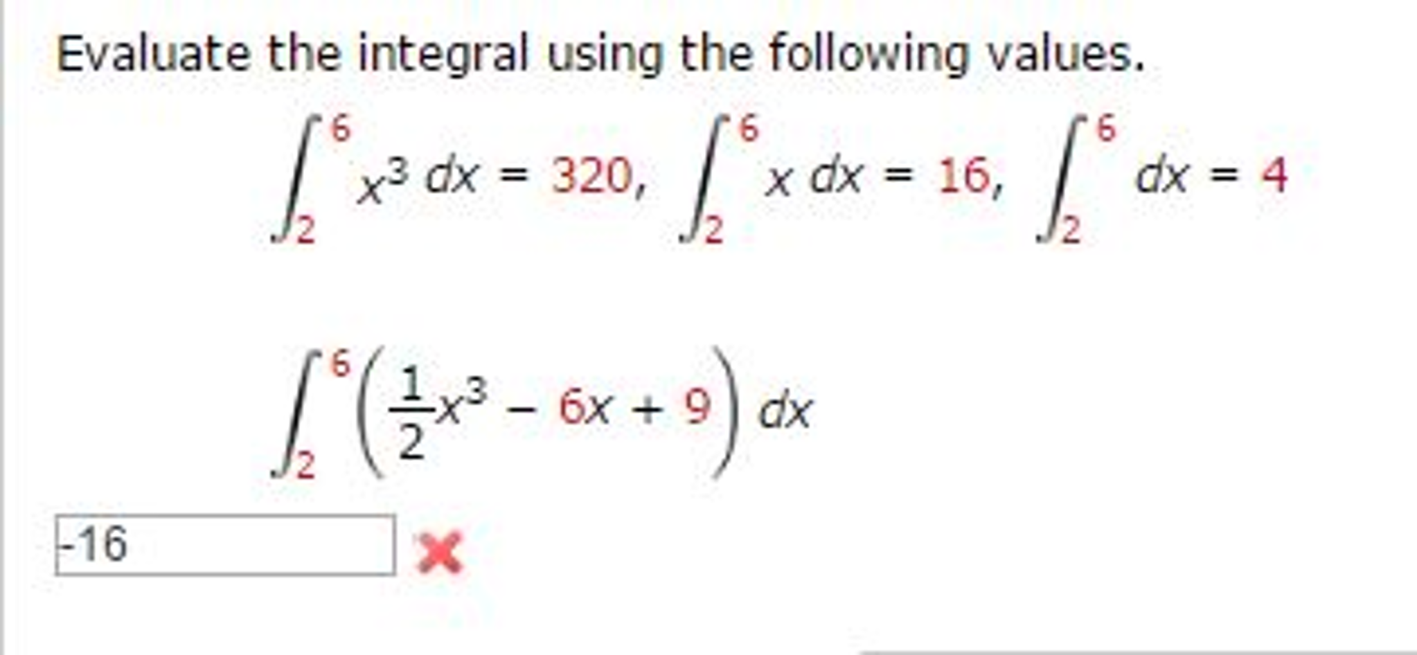 Solved Evaluate The Integral Using The Following Values Chegg