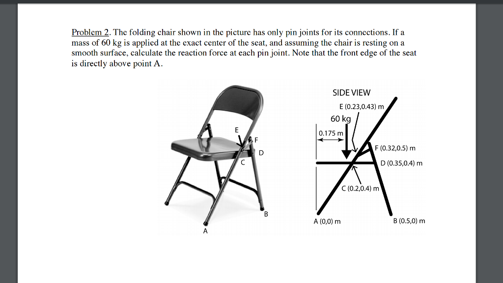 The Folding Chair Shown In The Picture Has Only Pi... | Chegg.com