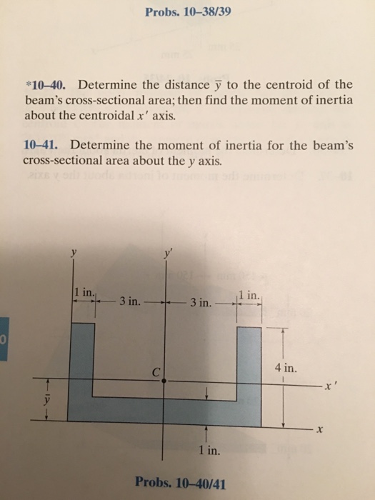 Solved Determine The Distance Y Bar To The Centroid Of The Chegg