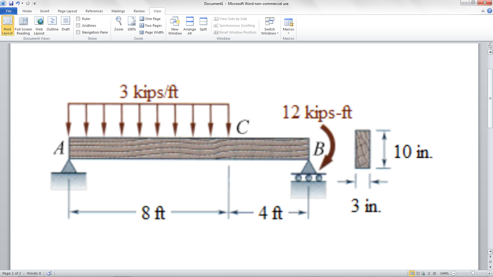 draw the shear and moment diagrams for the beam