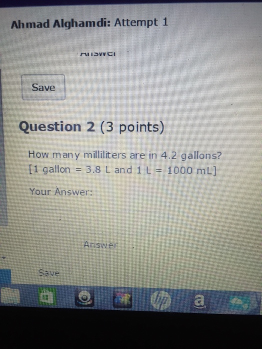 Solved Ahmad Alghamdi Attempt Save Question Points Chegg