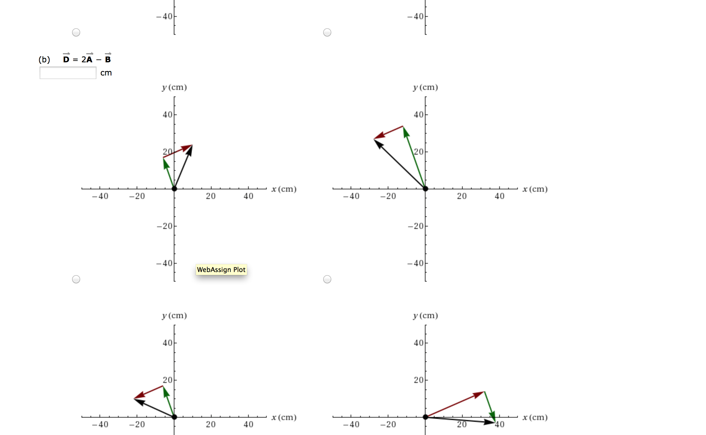 Solved Two Position Vectors A And B Are Shown In The Chegg