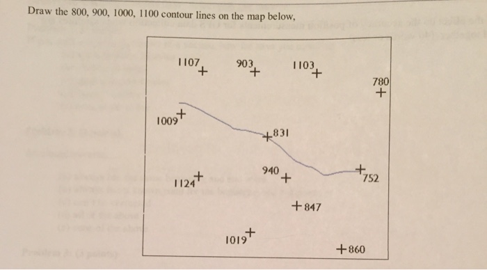 Solved Draw The 800 900 1000 1100 Contour Lines On The Chegg