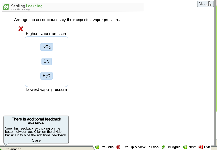arrange these compounds by their expected vapor pressure.