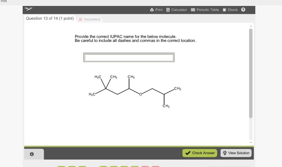 Solved Provide The Correct IUPAC Name For The Below Chegg