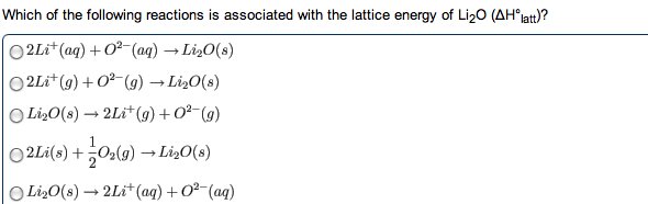 li2o lattice energy