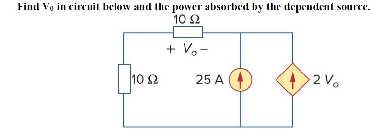 Solved Find V In Circuit Below And The Power Absorbed By Chegg