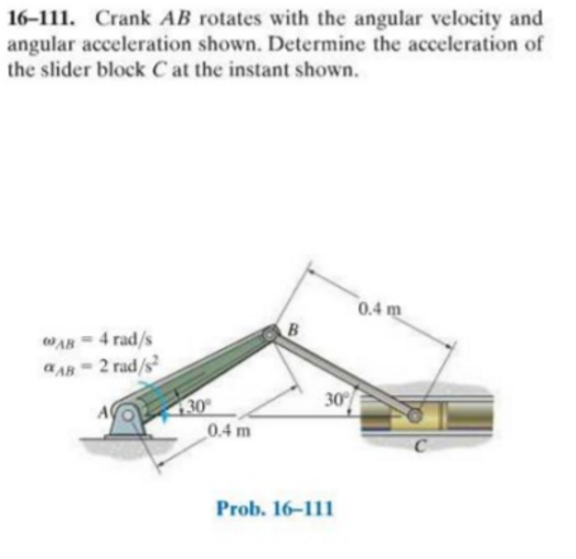 Solved Crank AB Rotates With The Angular Velocity And Chegg