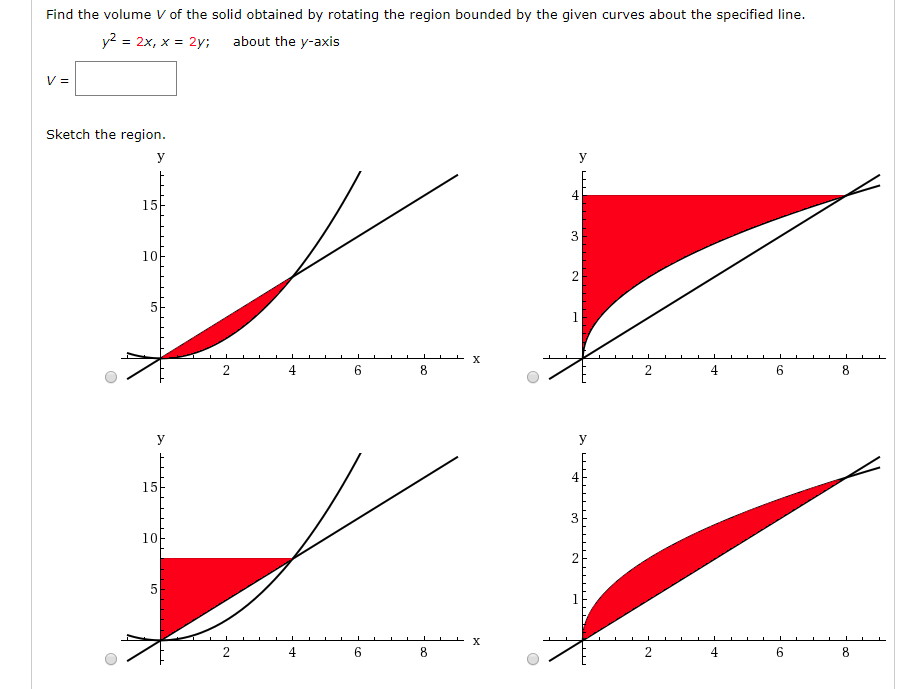 Solved Find The Volume V Of The Solid Obtained By Rotating A