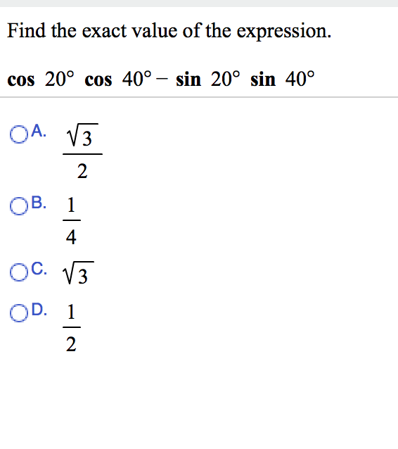 find-the-exact-value-of-the-expression-cos-20-deg-chegg