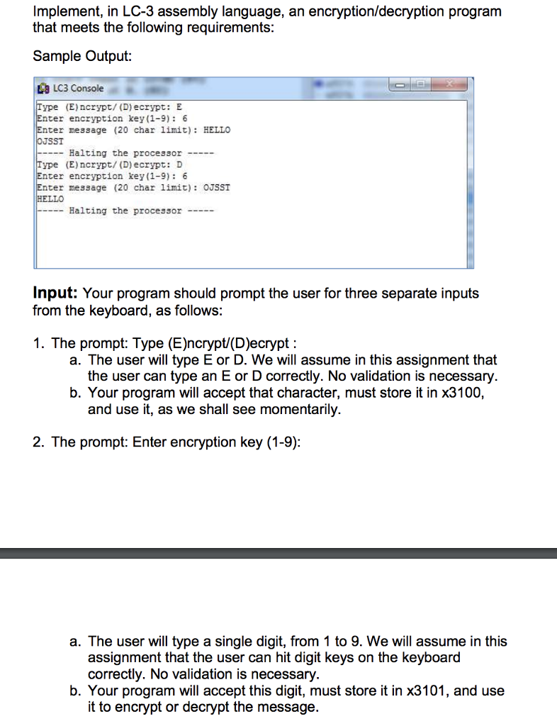 Solved Implement In LC 3 Assembly Language An Chegg