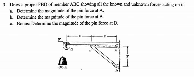 Solved Draw A Proper Fbd Of Member Abc Showing All The Chegg