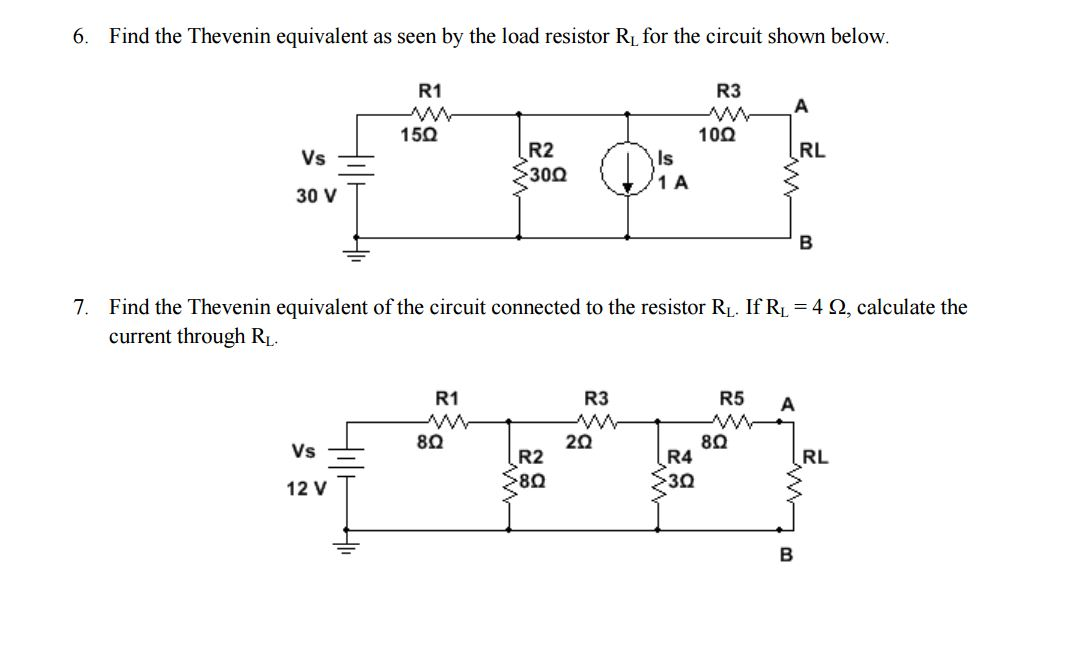 Solved Find The Thevenin Equivalent As Seen By The Load Chegg