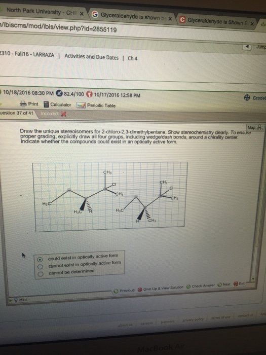 Solved Draw The Unique Stereoisomers For 2chloro2, 3di...