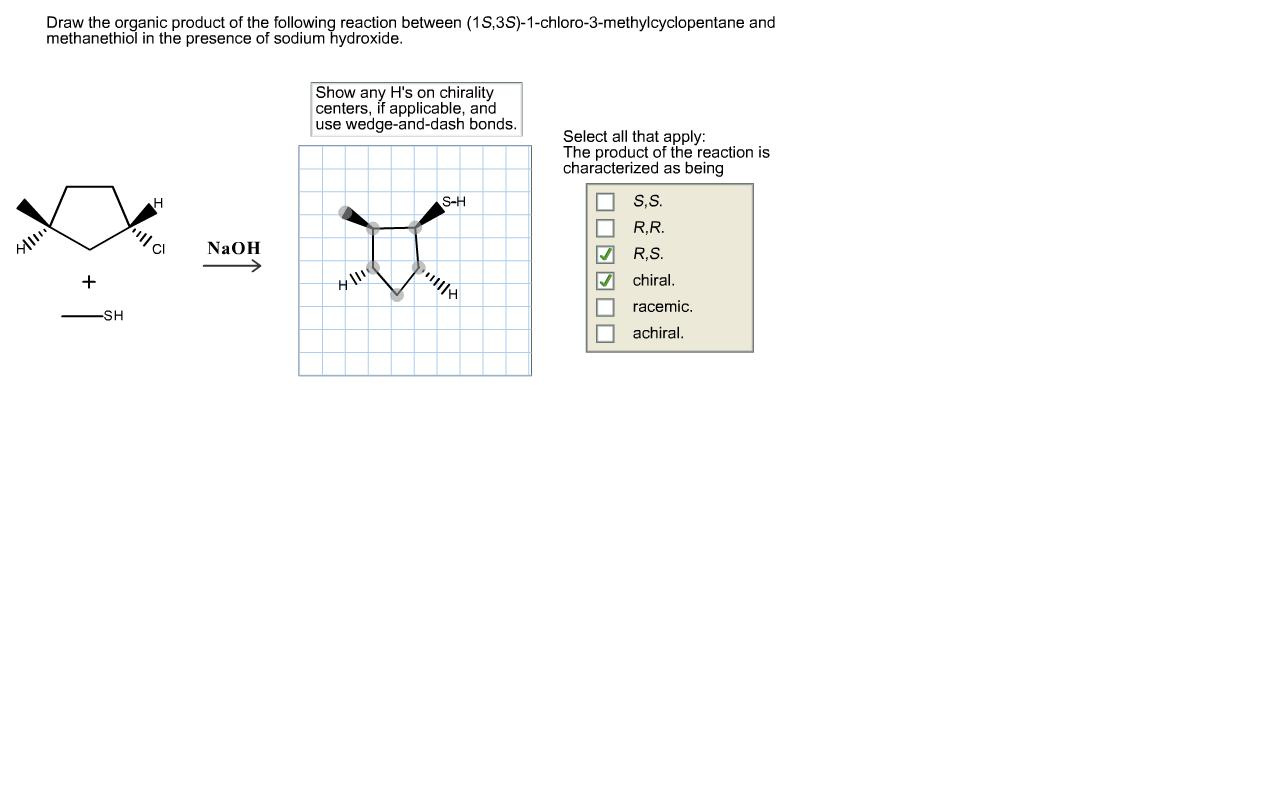 Solved Draw The Organic Product Of The Following Reaction...