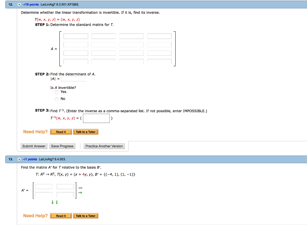 Solved Determine Whether The Linear Transformation Is Chegg