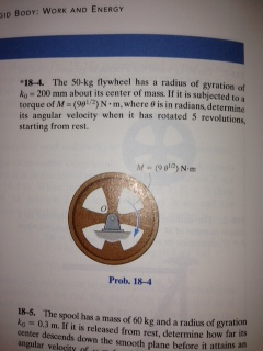 Solved The Kg Flywheel Has A Radius Of Gyration Of K Chegg