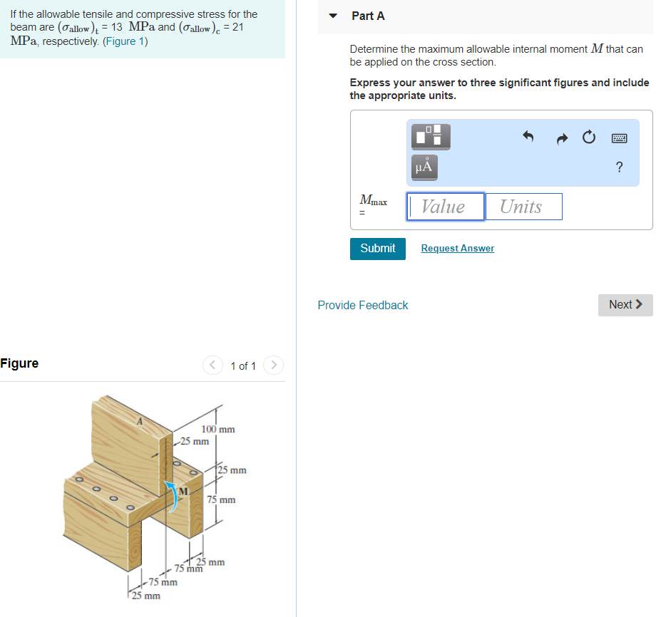 Solved If The Allowable Tensile And Compressive Stress For Chegg