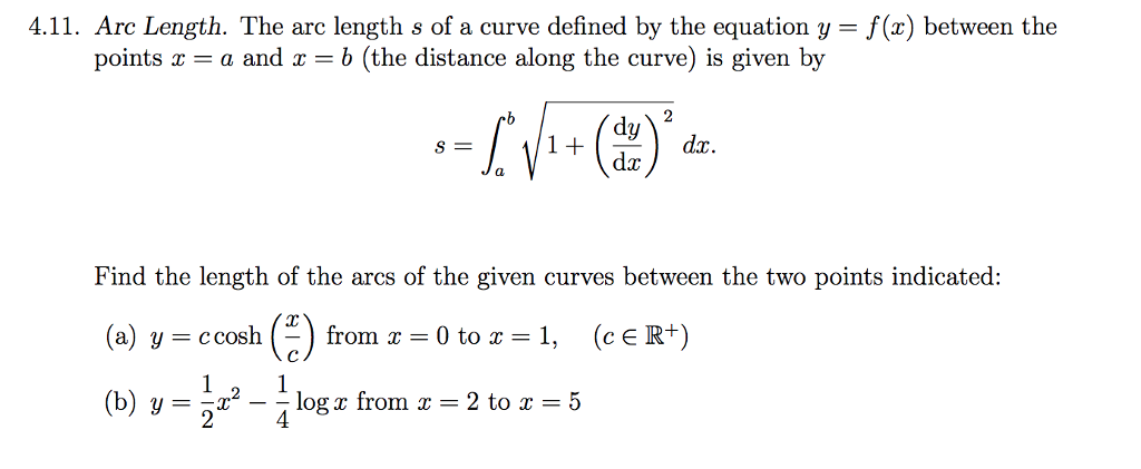 Solved Arc Length The Arc Length S Of A Curve Defined Chegg