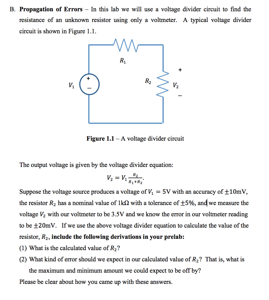 Solved Propagation Of Errors In This Lab We Will Use A