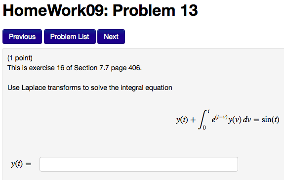 Solved Use Laplace Transforms To Solve The Integral Equation Chegg