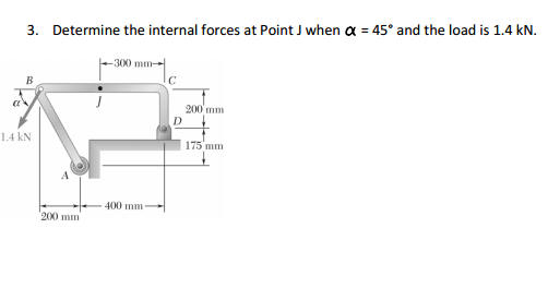 Determine The Internal Forces At Point J When Alpha Chegg