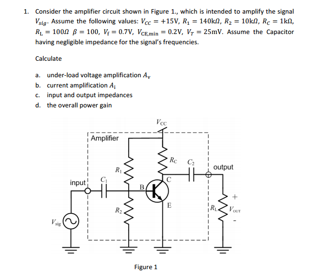 Solved Consider The Amplifier Circuit Shown In Figure Chegg