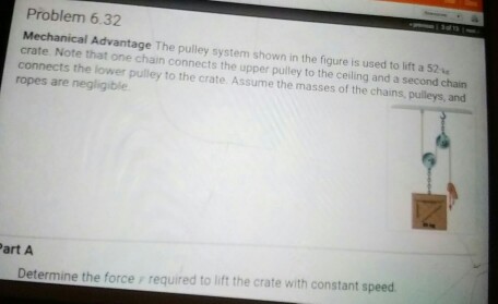 Solved Mechanical Advantage The Pulley System Shown In The Chegg