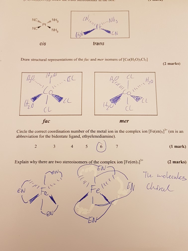 Solved Pt NC CN CIS Trans Draw Structural Representations Of Chegg